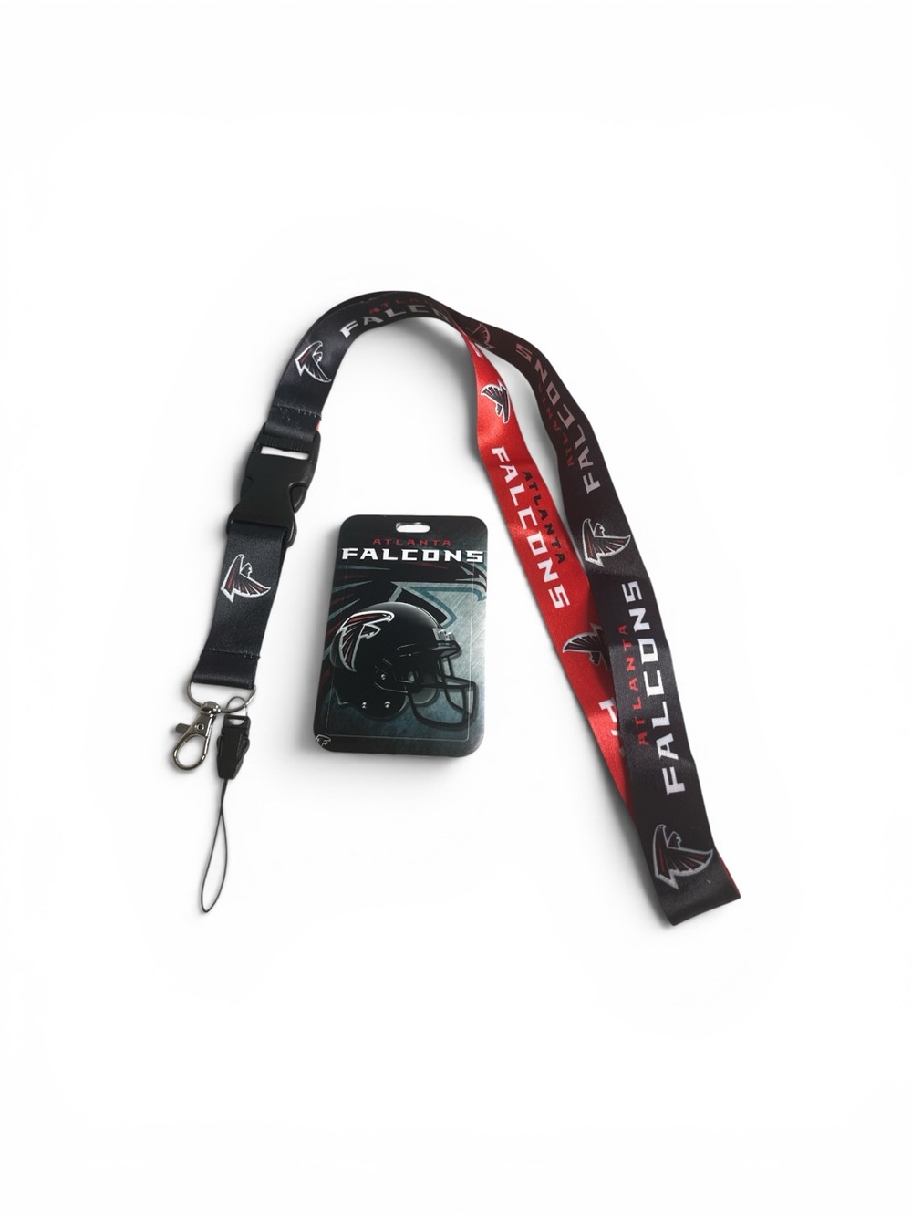 Atlanta Falcons Lanyard with ID Badge Holder - Red/Black